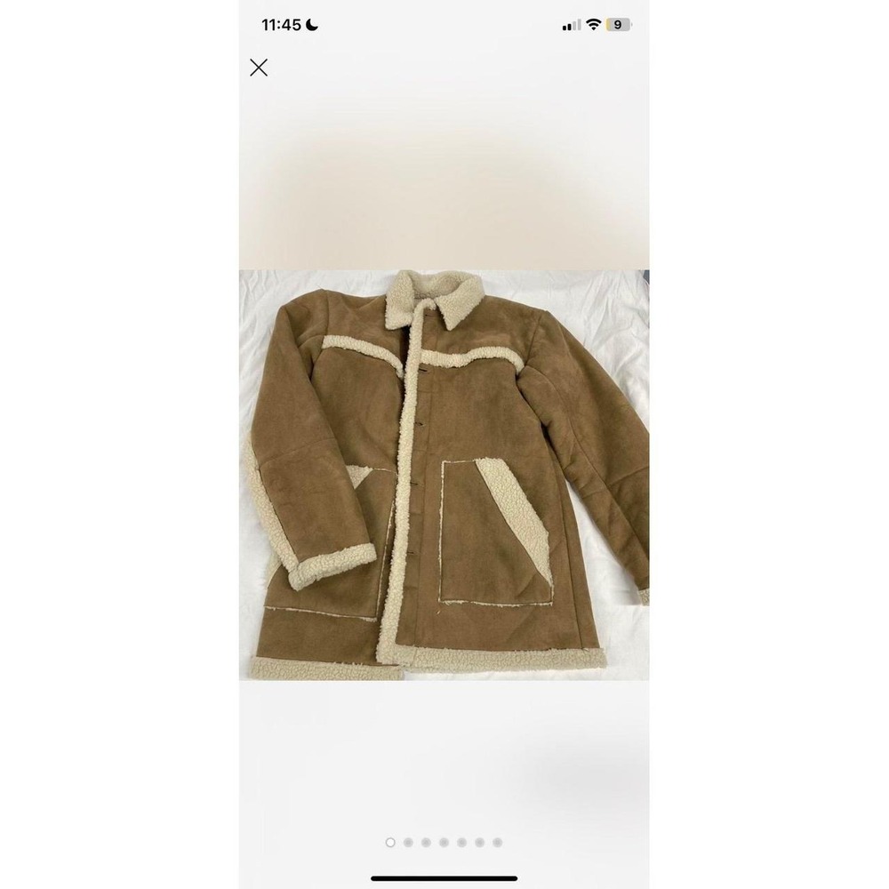 Scandia Woods Sherpa Lined Coat Men's S/M Brown Faux Shearling Jacket